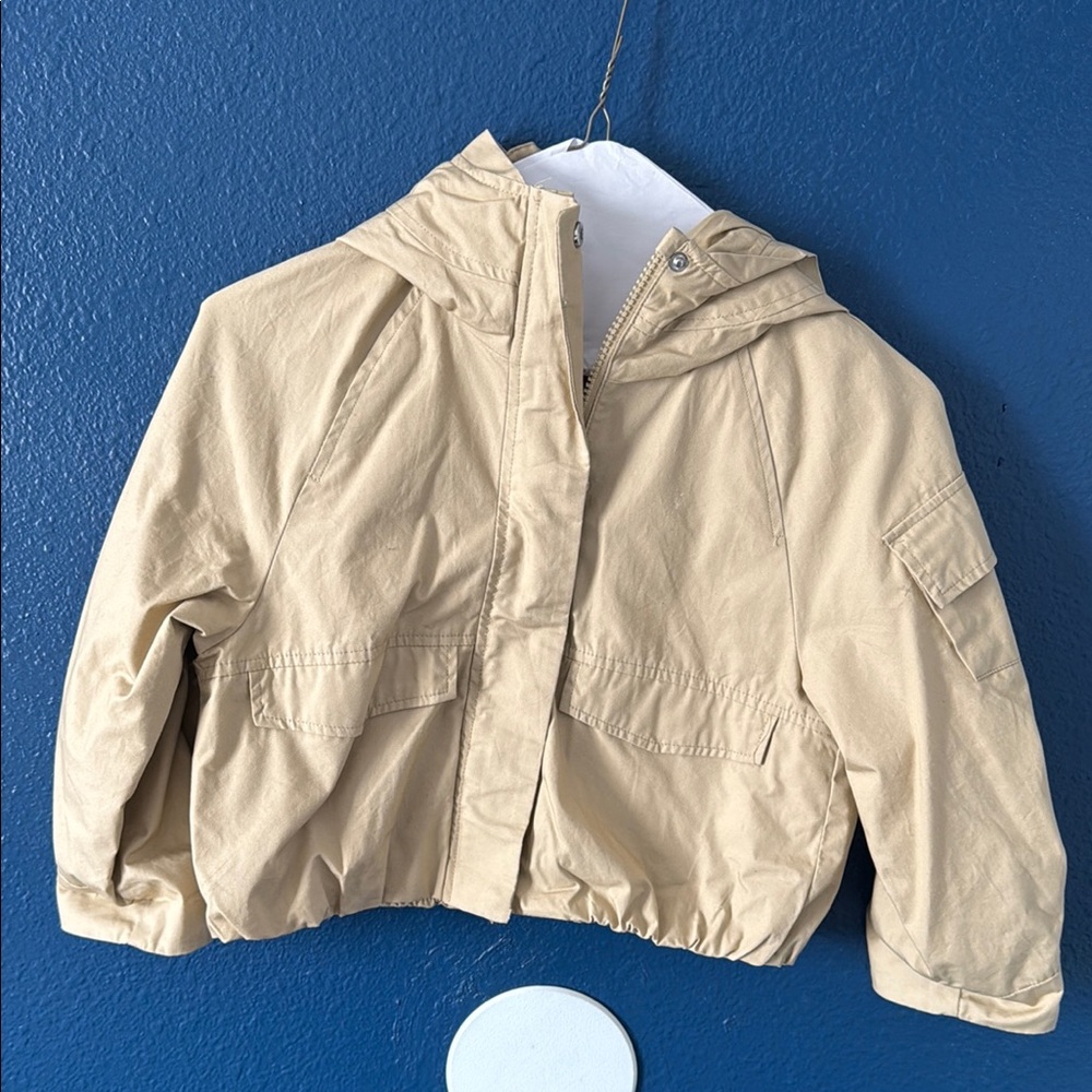 Kids Tan Hooded Jacket